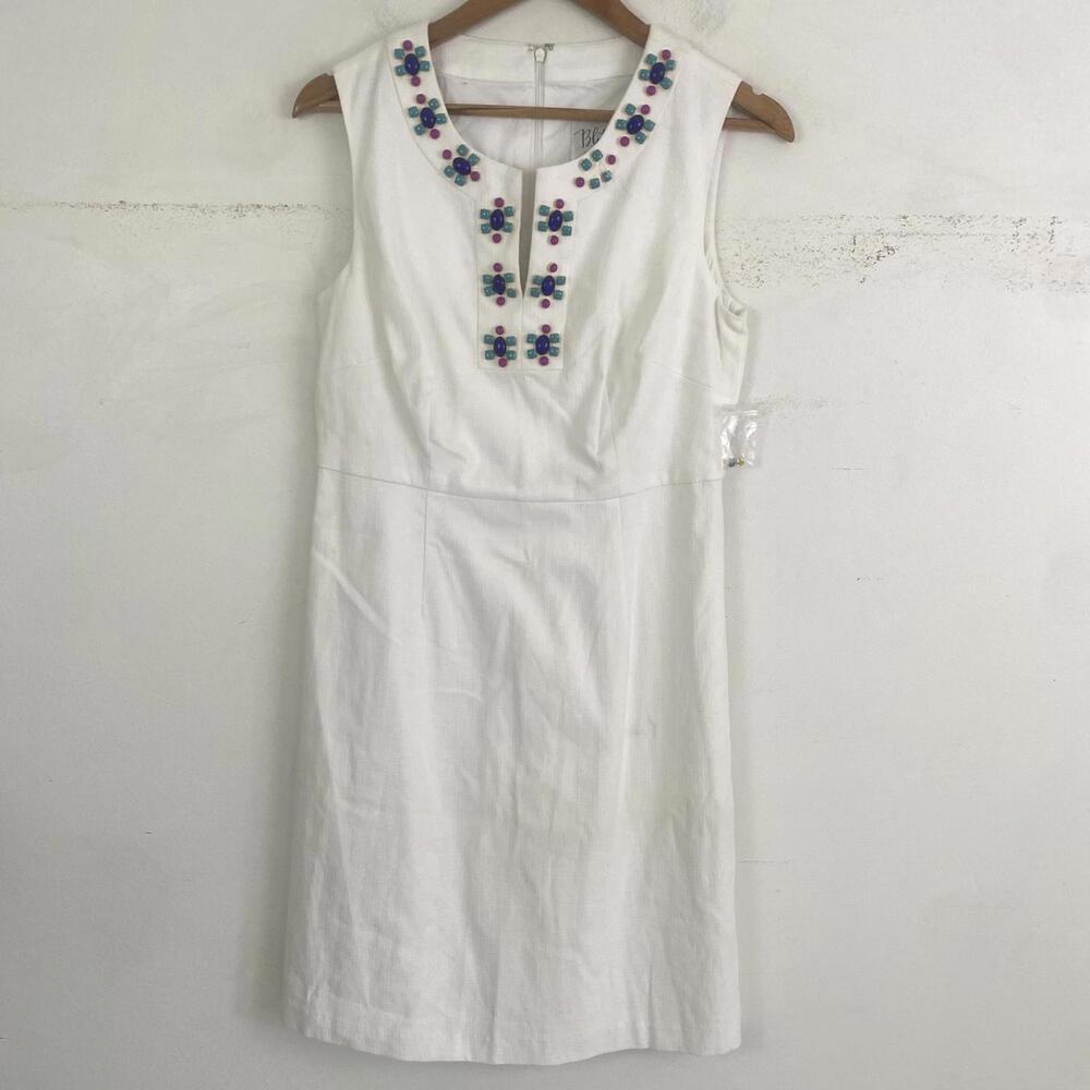 BLITHE white studded v neck mini dress sz 8